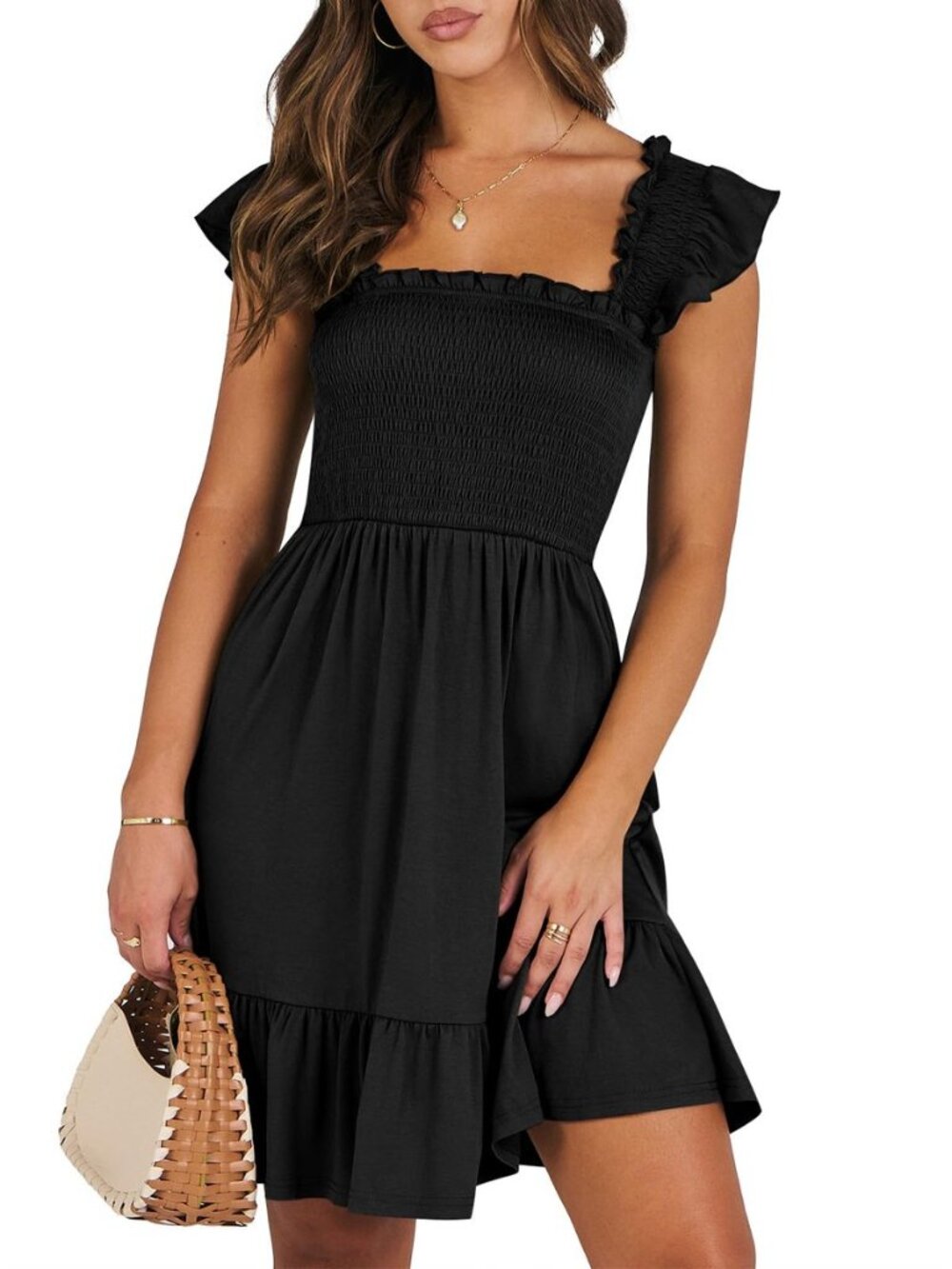 Womens Casual Summer Dress Boho Smocked Beach Cute Teen Sundress